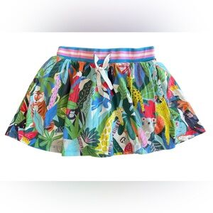 Mini Boden Girls Size 9-10 Years Colorful Tropical Animal Skort